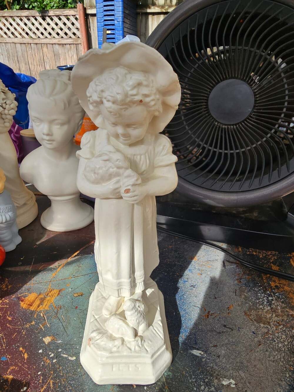 Ceramic Bisque Evergreen Small Girl with a Bonnet pyop